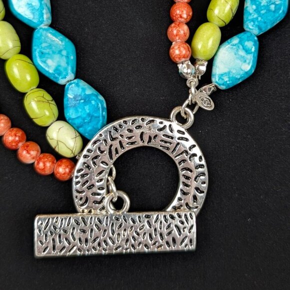 (2/$20) Premier Designs 3-Strand Colourful Beaded Necklace - Picture 4 of 5